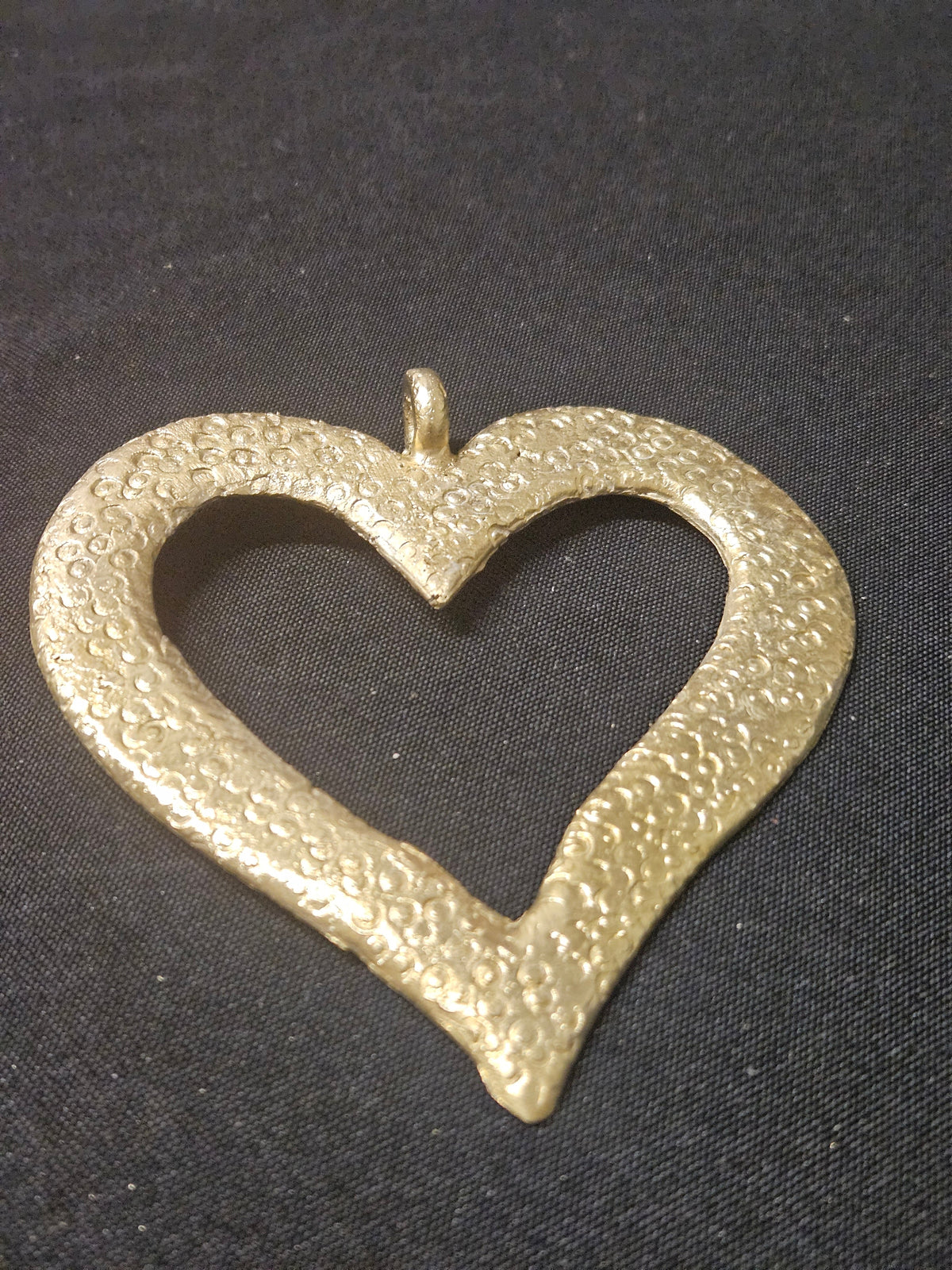 Oversized Akoma Ashanti Brass Pendant | Authentic Ghanaian Heart Adinkra Symbol | Handcrafted African Brass Statement Pendant