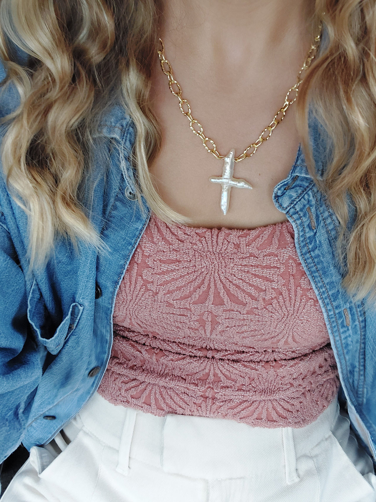 Jesus Loves You- Fresh Water Pearl necklace