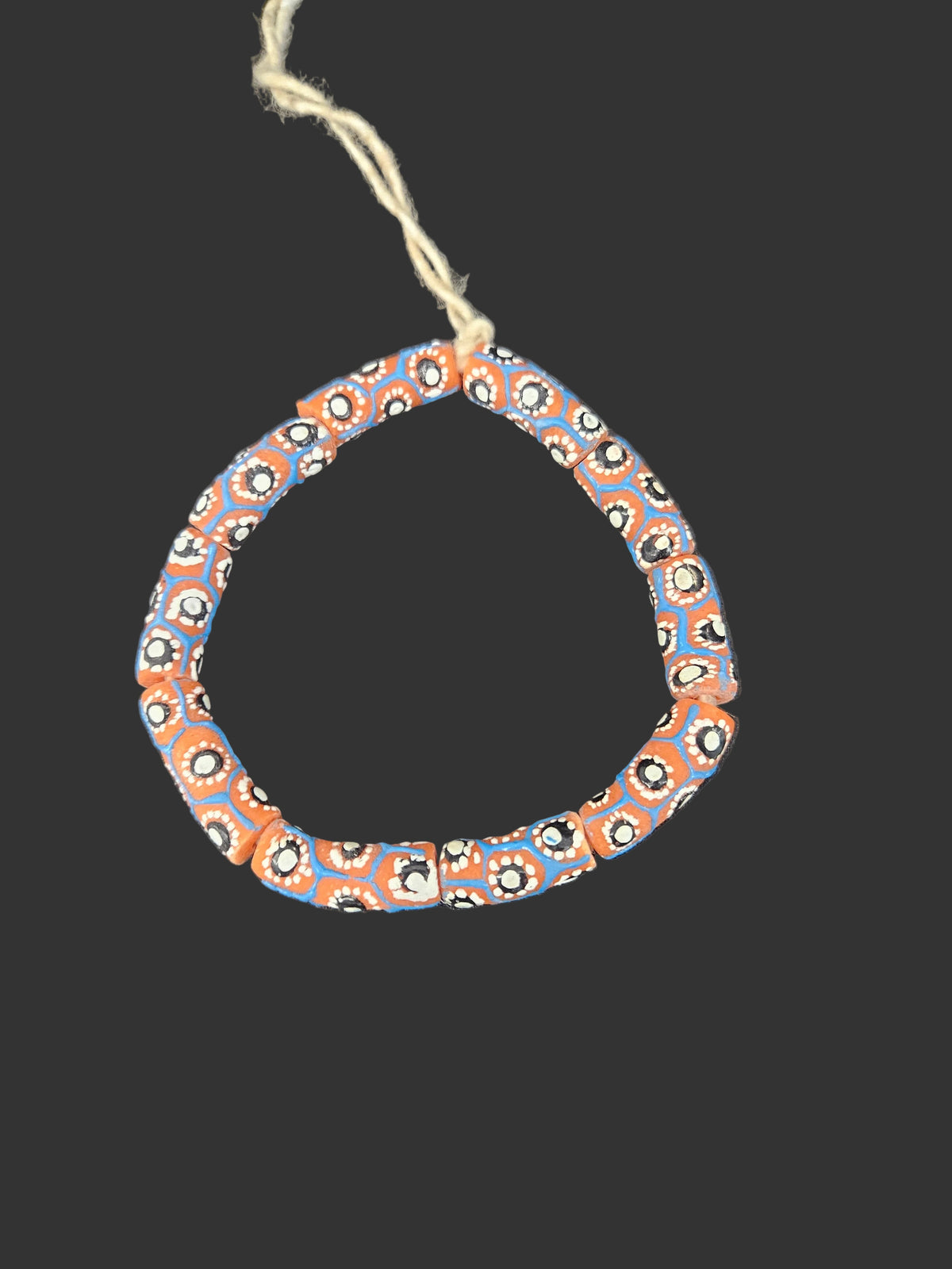 Authentic African Painted Glass Tube Beads from Ghana | Handmade Krobo Recycled Glass Jewelry Beads