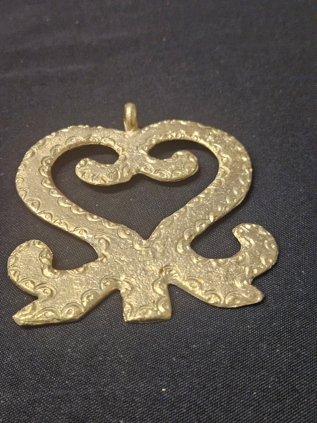 Oversized Sankofa Ashanti Brass Pendant | Authentic Ghanaian Adinkra Symbol | Handcrafted African Brass Statement Pendant