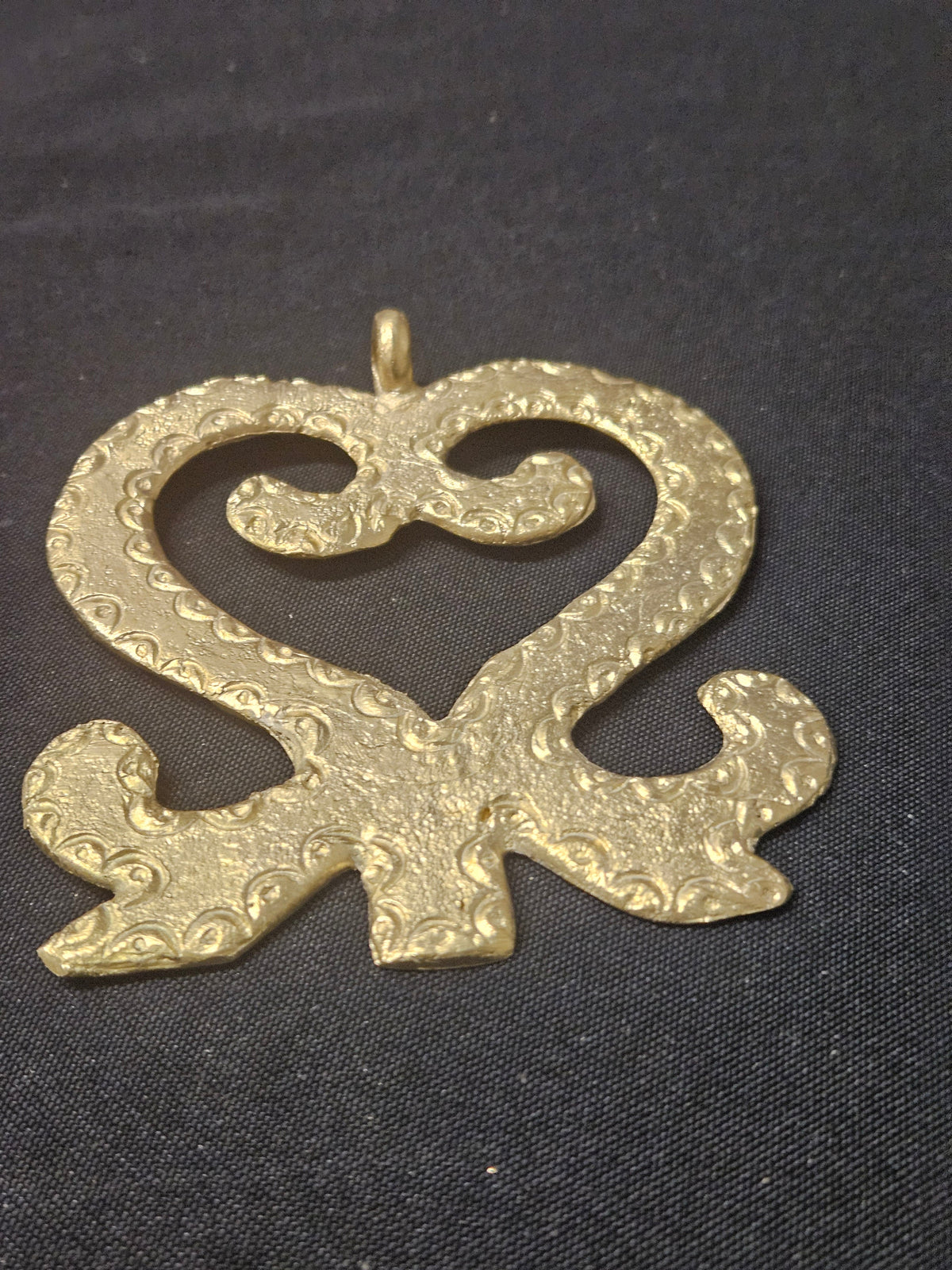 Oversized Sankofa Ashanti Brass Pendant | Authentic Ghanaian Adinkra Symbol | Handcrafted African Brass Statement Pendant