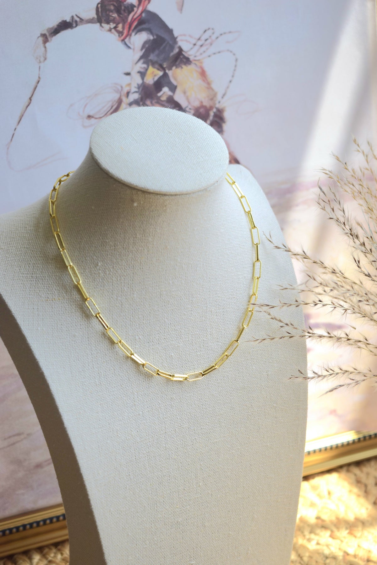Dainty Gold Paperclip Necklace