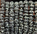 Black Speckled Krobo Powdered Glass Short Tube Beads | 7–9 × 13–14mm | Ghana | Approx. 32–33 Beads