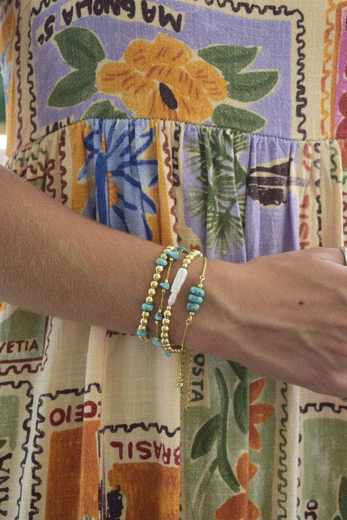 White Sands- Fresh Water Pearl and Gold Filled Bracelet