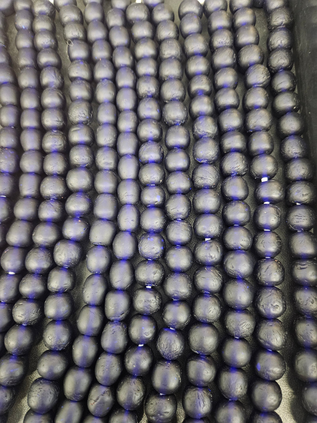 African Glass Beads – Deep Indigo Krobo Pocket Beads from Ghana
