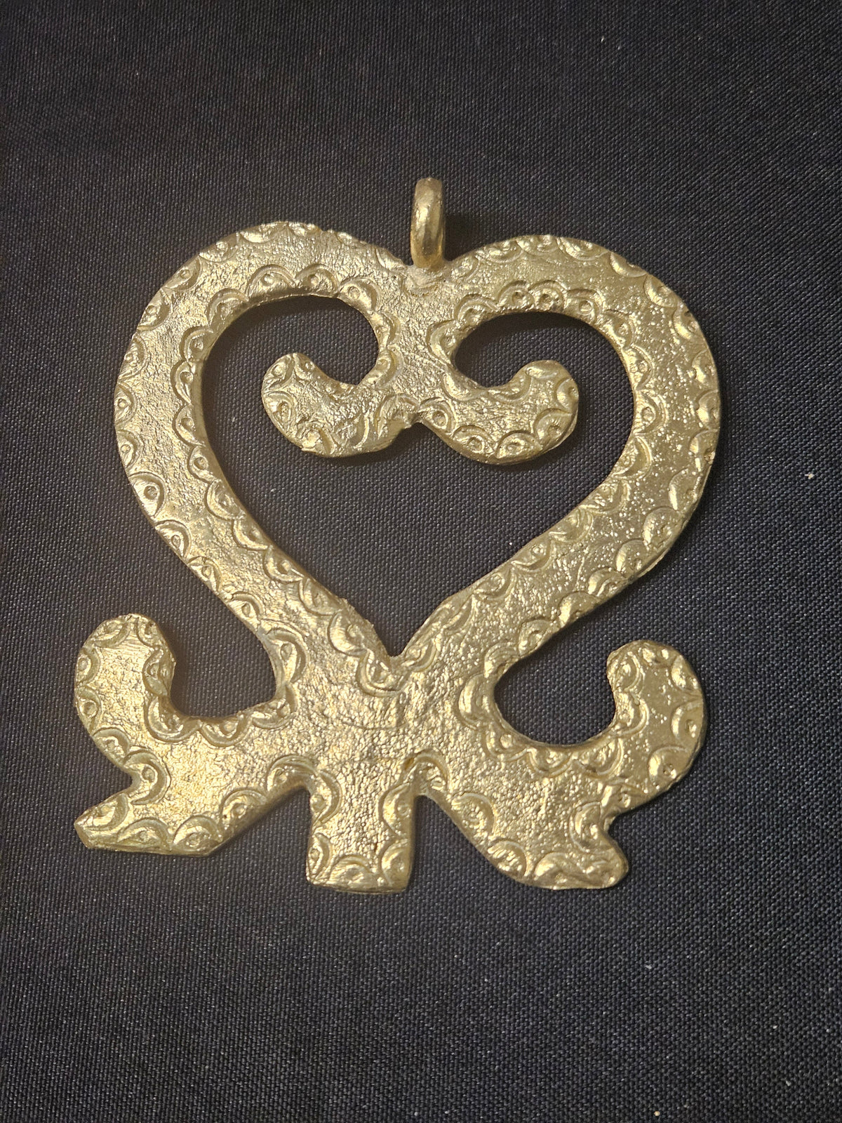 Oversized Sankofa Ashanti Brass Pendant | Authentic Ghanaian Adinkra Symbol | Handcrafted African Brass Statement Pendant