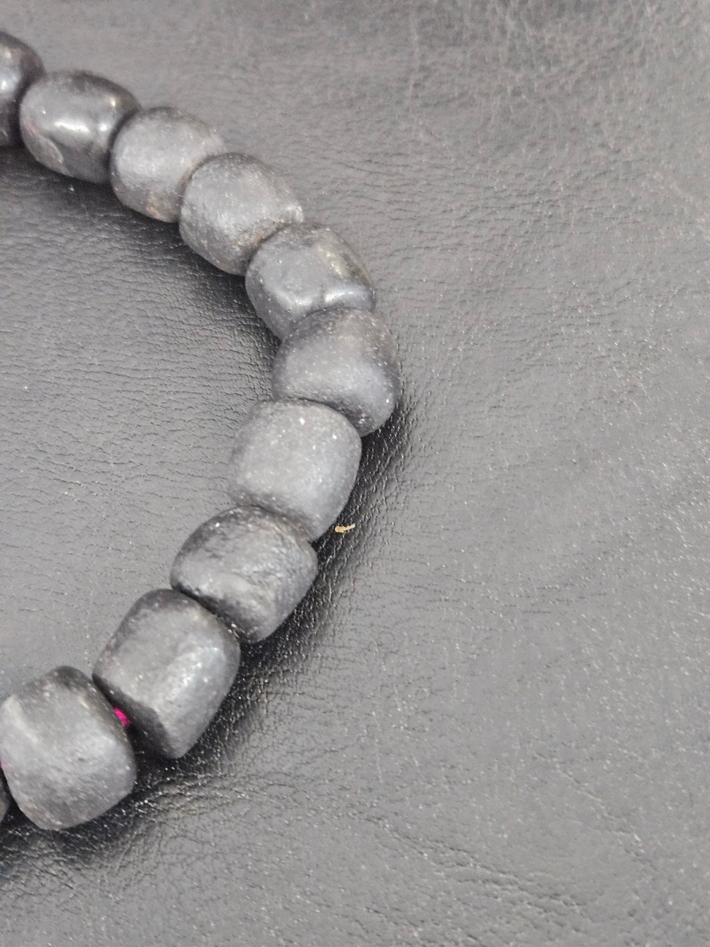 Matte Black Krobo Recycled Glass Beads | Handmade Glass Beads from Ghana