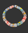 African Glass Beads – Painted Krobo Long Tubes, Multicolor Krobo Beads
