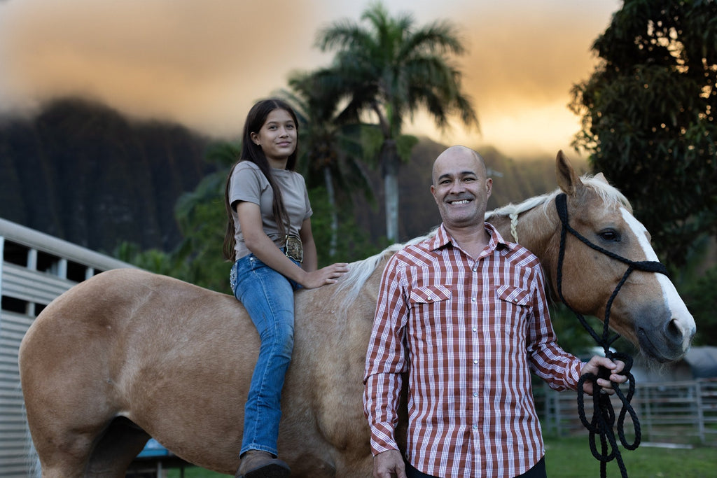 Kauai Red Palaka Western Snap Shirt