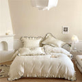 Silky Ruffle Bedding Set / Rust Pink
