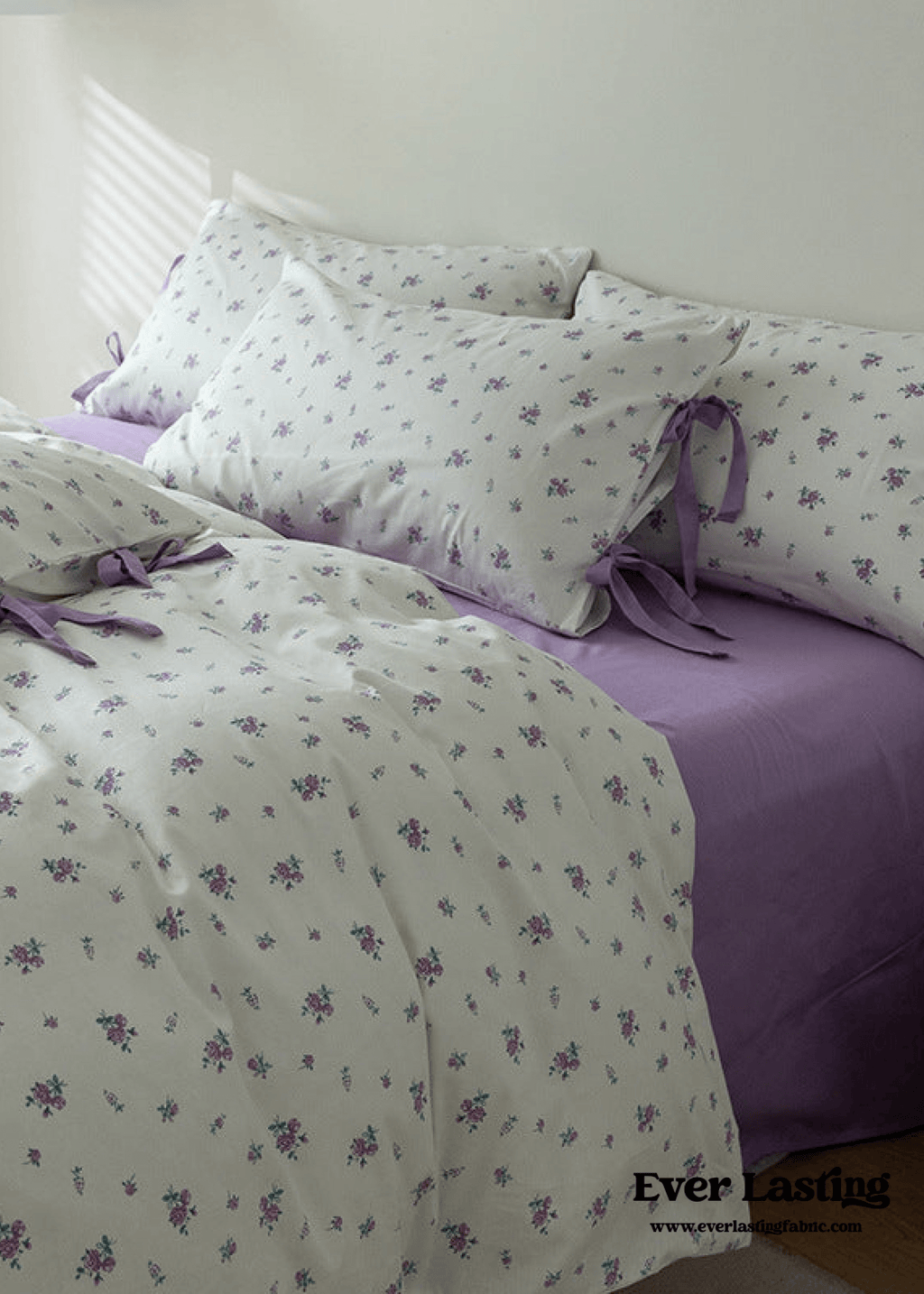 Soft Cottage Blue Ribbon Bedding Set / Blue