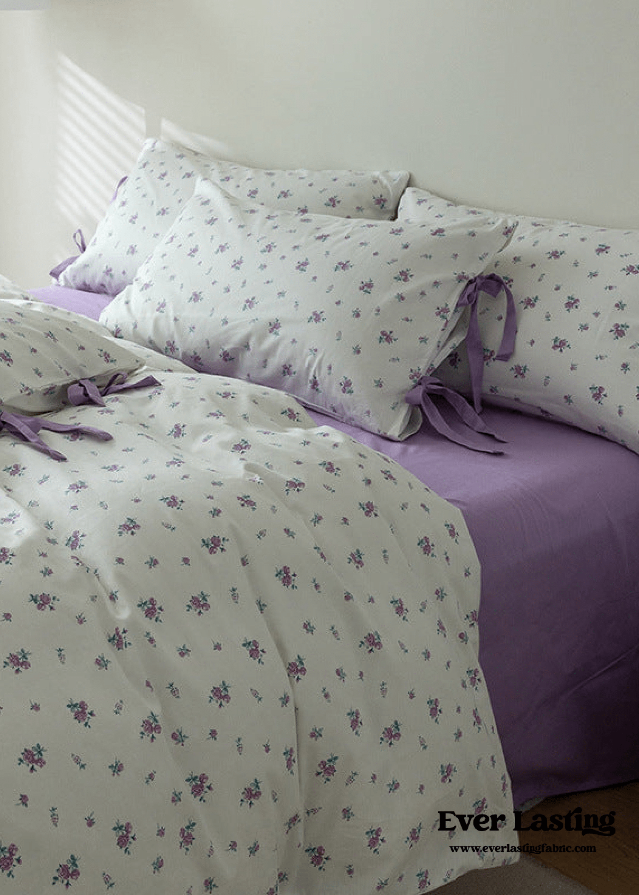 Soft Cottage Blue Ribbon Bedding Set / Blue