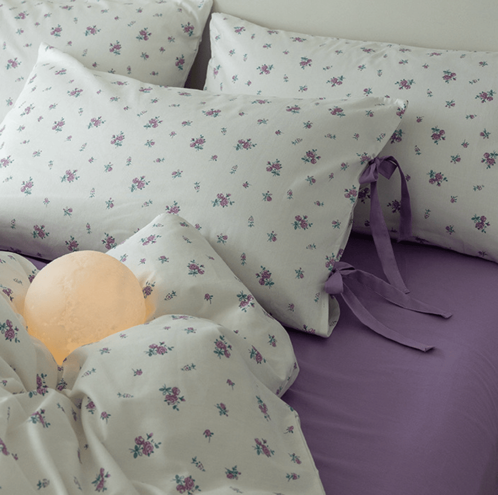Soft Cottage Blue Ribbon Bedding Set / Blue