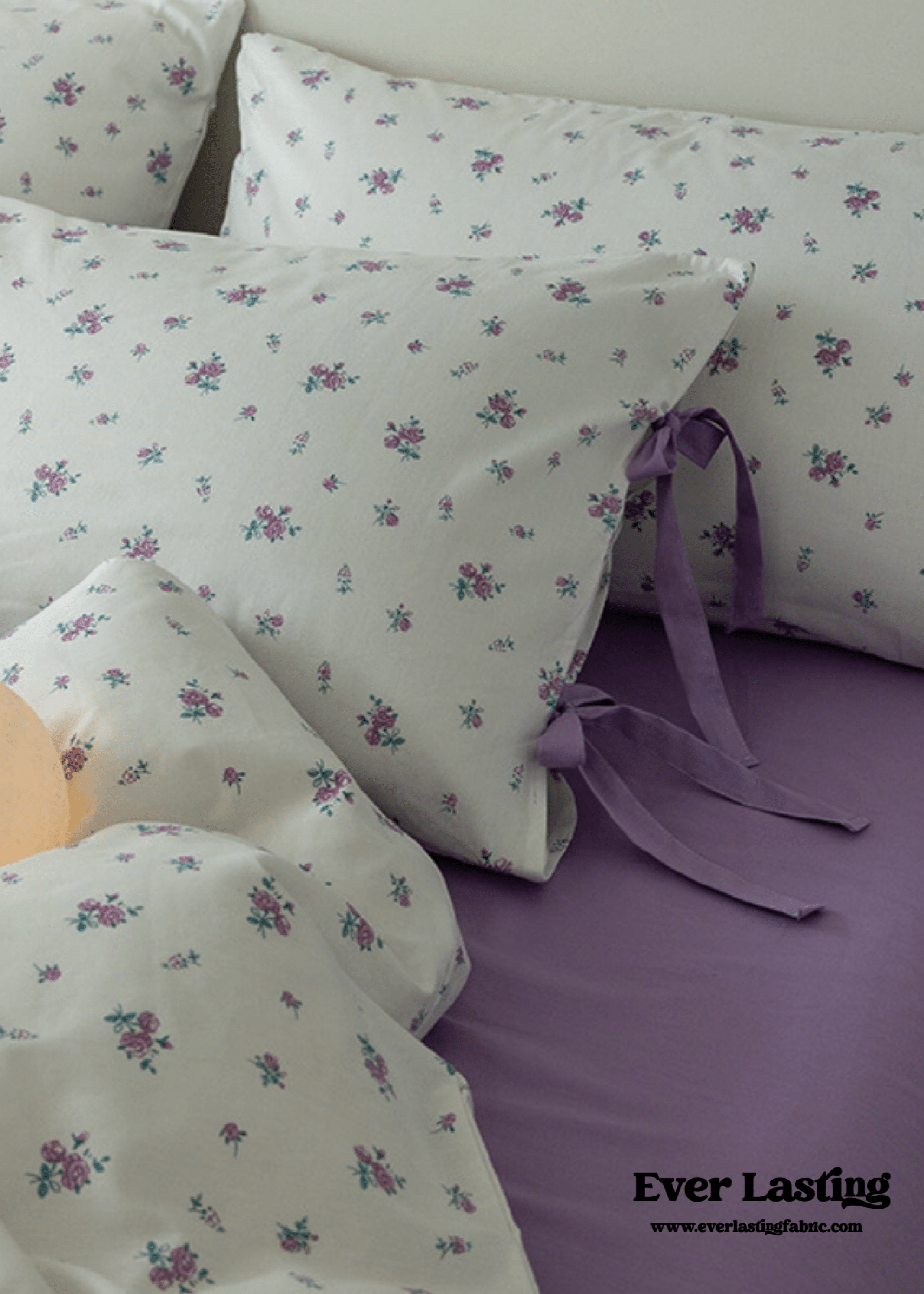 Soft Cottage Blue Ribbon Bedding Set / Blue