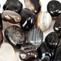 Tri-color Onyx Beads Tumbled Nuggets