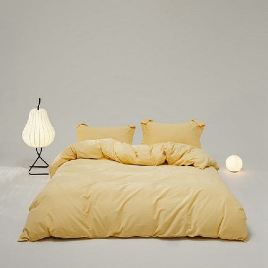 Velvære Luxe Solid Color Cotton Bedding Set / White