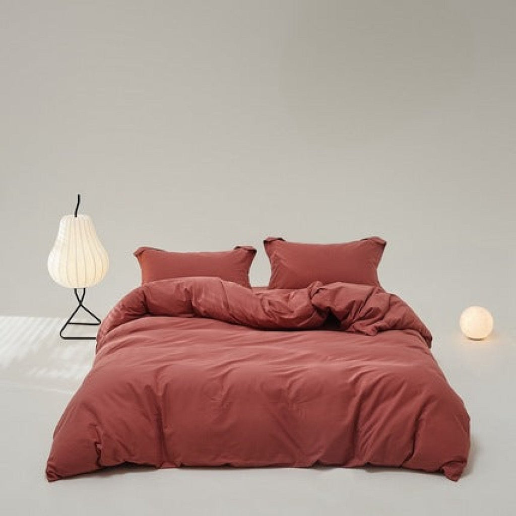 Velvære Luxe Solid Color Cotton Bedding Set / White