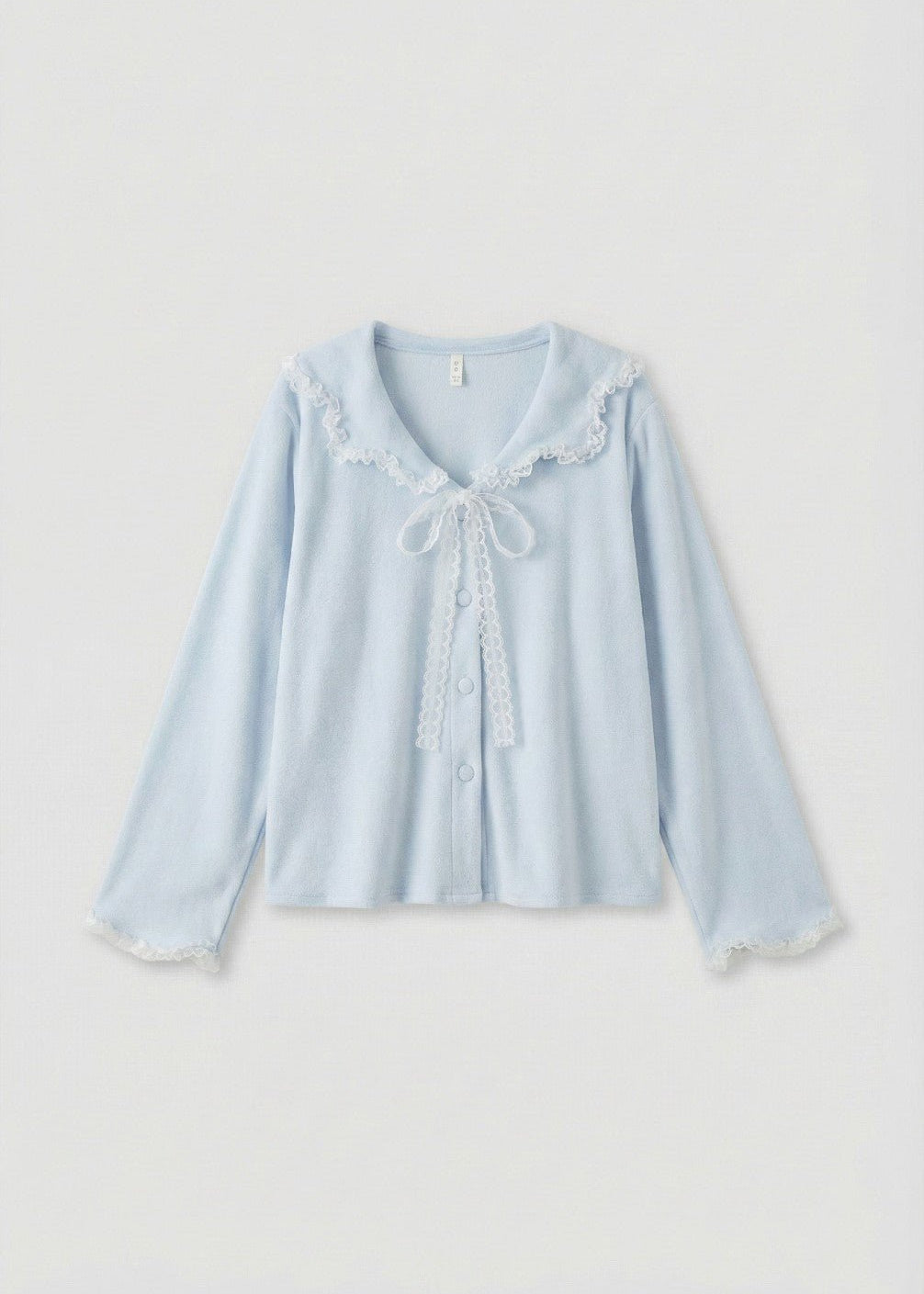 Rosy Velvet Coquette Lace Pajama Set / Blue