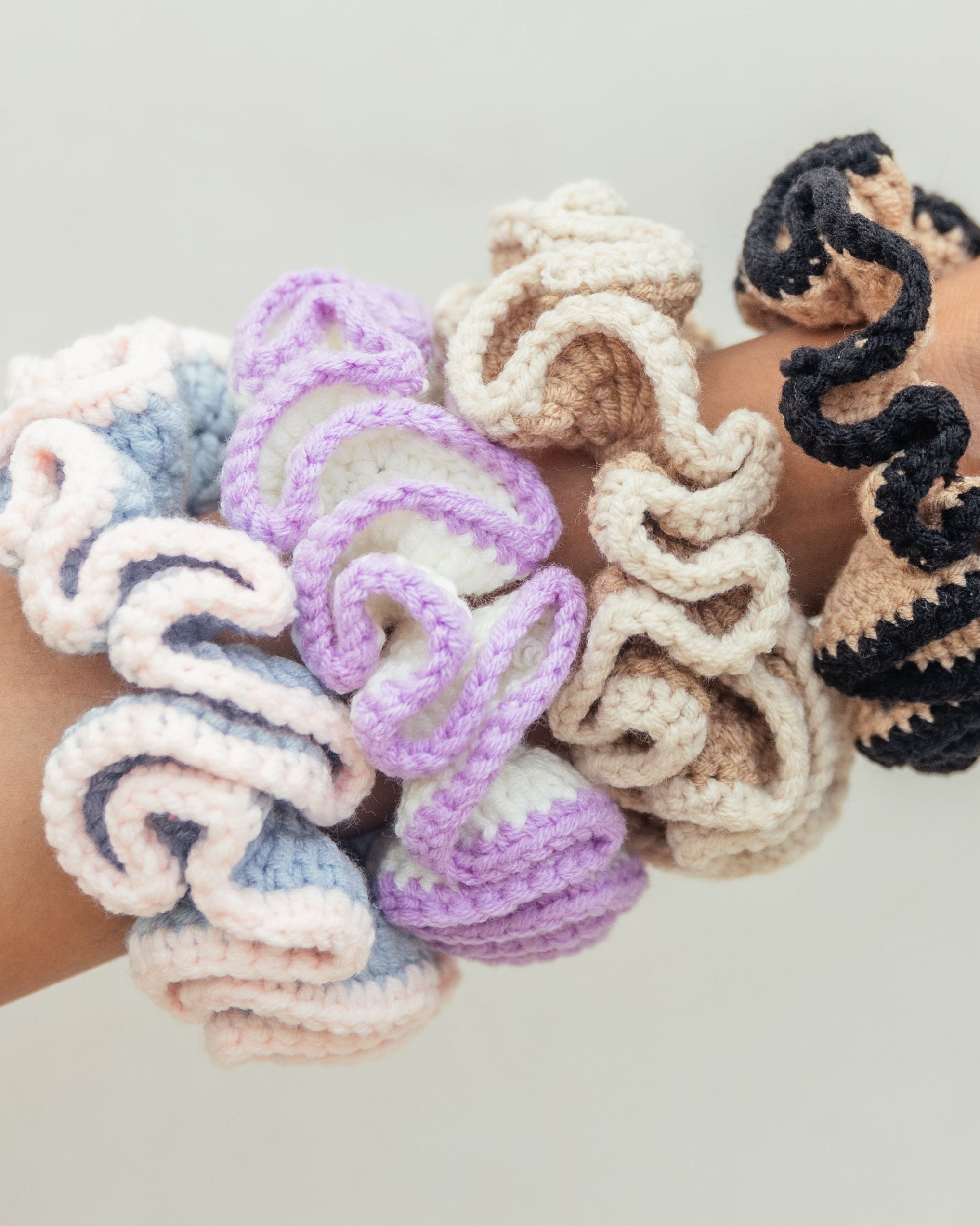 Cotton Crochet Scrunchie Set