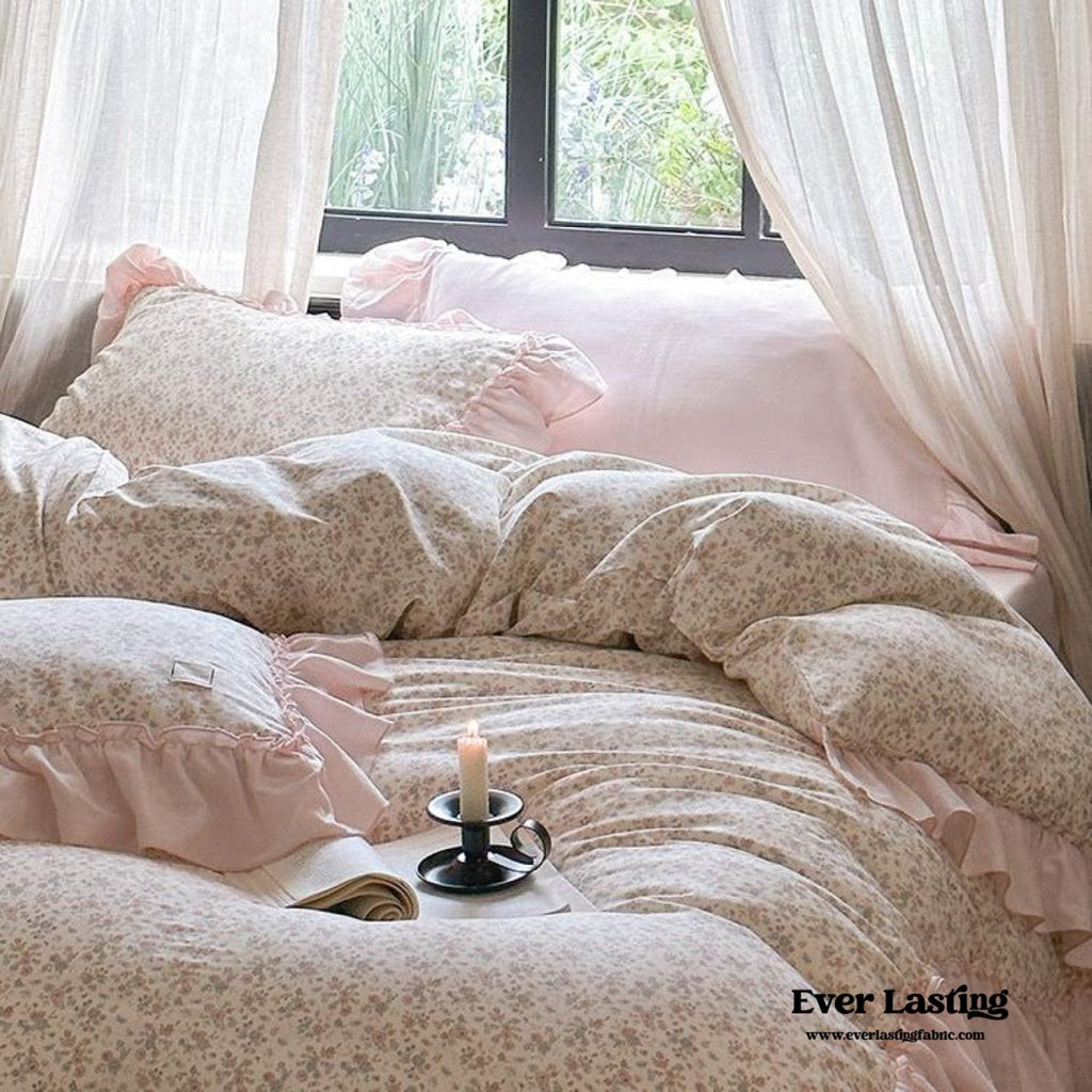 Vivienne Floral Double Gauze Bedding Set / Blue Ocean