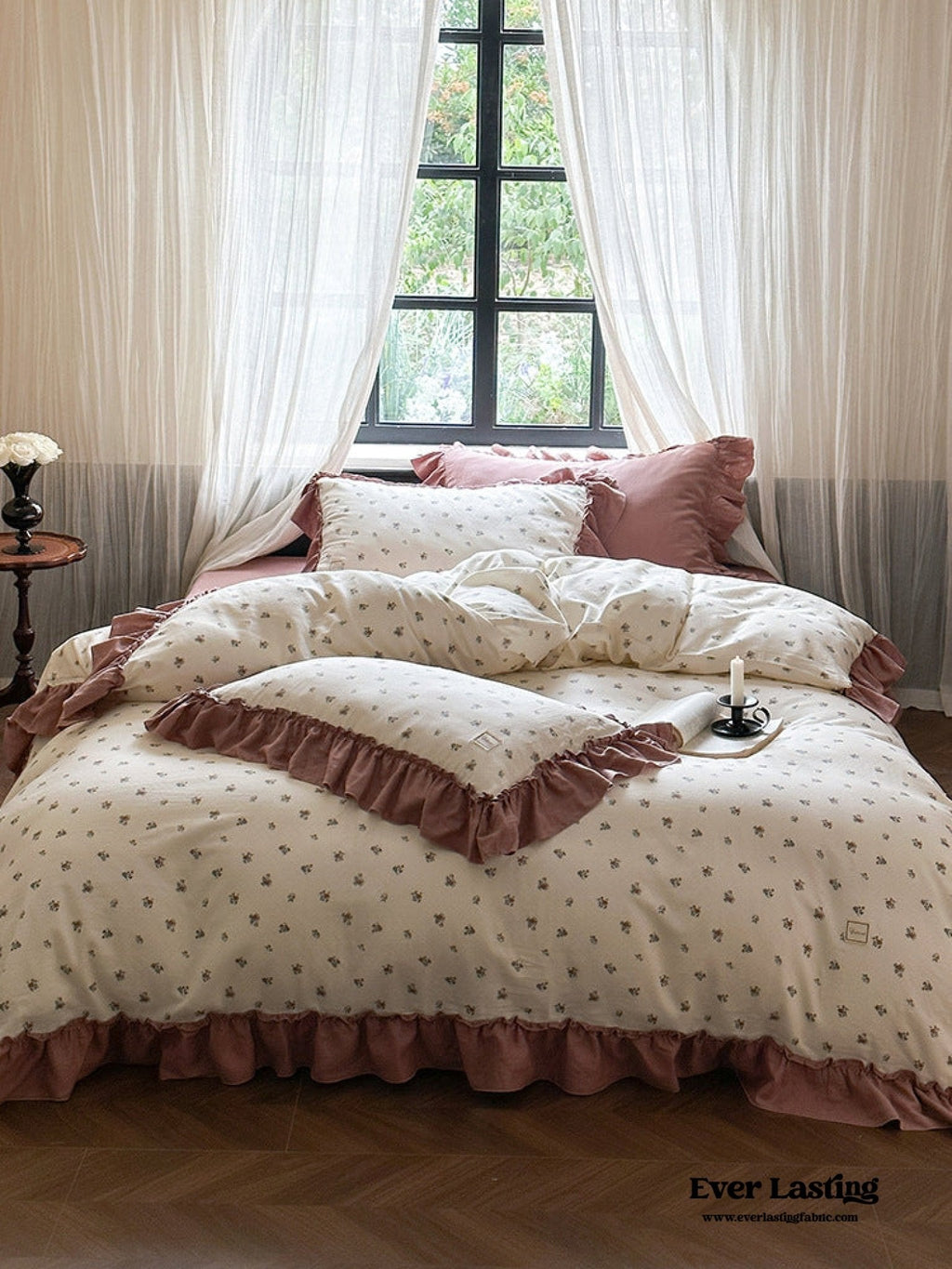 Vivienne Floral Double Gauze Bedding Set / Blue Ocean