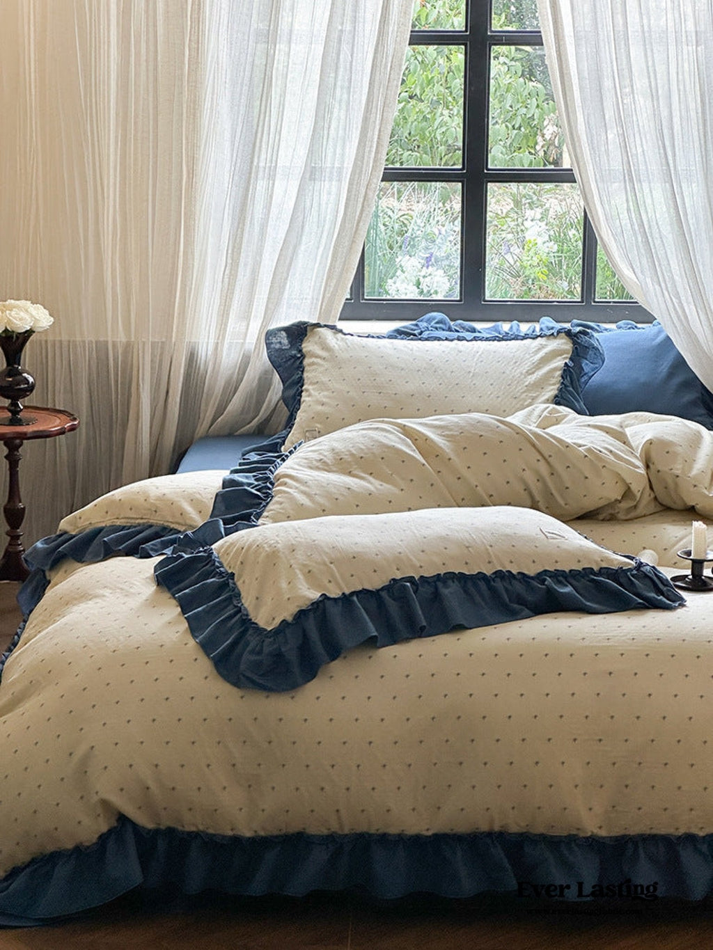 Vivienne Floral Double Gauze Bedding Set / Blush Pink