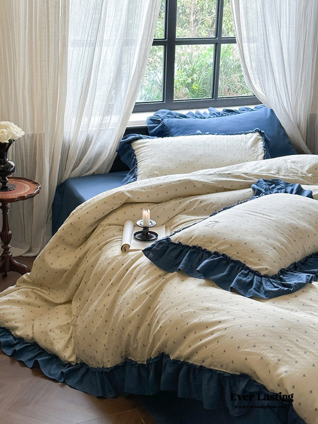 Vivienne Floral Double Gauze Bedding Set / Blush Pink