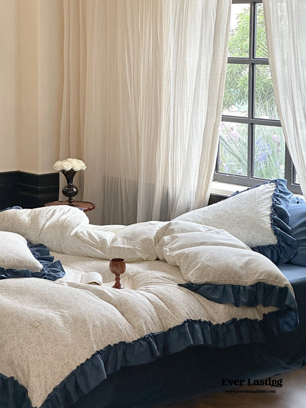 Vivienne Floral Double Gauze Bedding Set / Blush Pink
