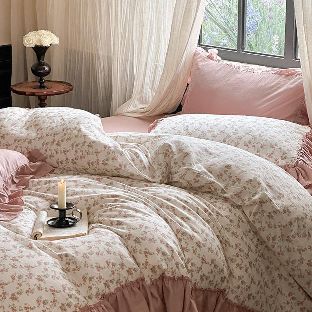 Vivienne Floral Double Gauze Bedding Set / Cobalt Blue