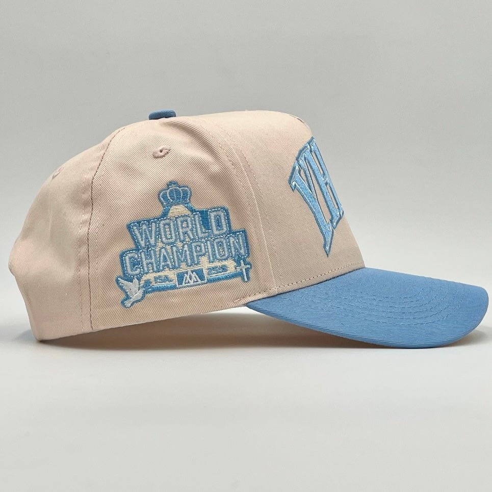 [PRE-ORDER - SHIPS MID-OCTOBER] ‘YHWH’ Structured SnapBack - Cream/Baby Blue